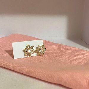 14k daily wear earrings with snowflake style zircons